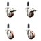 Service Caster 3 Inch 316SS Maroon Poly Swivel 1 Inch Stem Caster Lock Brake SCC, 2PK SS316TTLEX20S314-PPUB-MRN-2-S-2-1 - alternate 4
